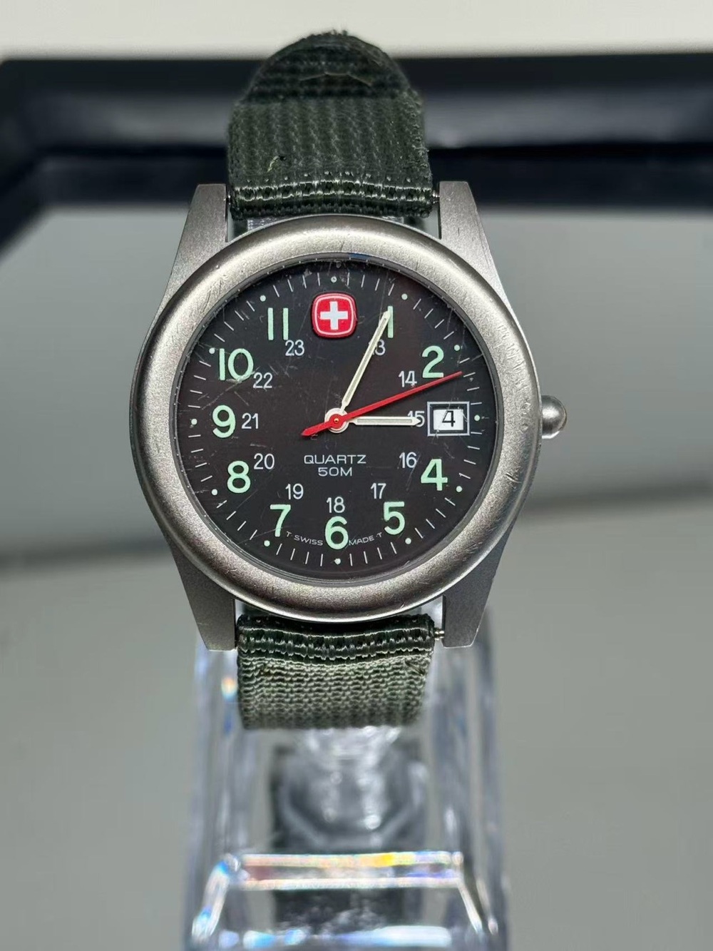 Vintage Wenger Swiss Military Marlboro Men’s Watch Date 37mm New Battery Runs